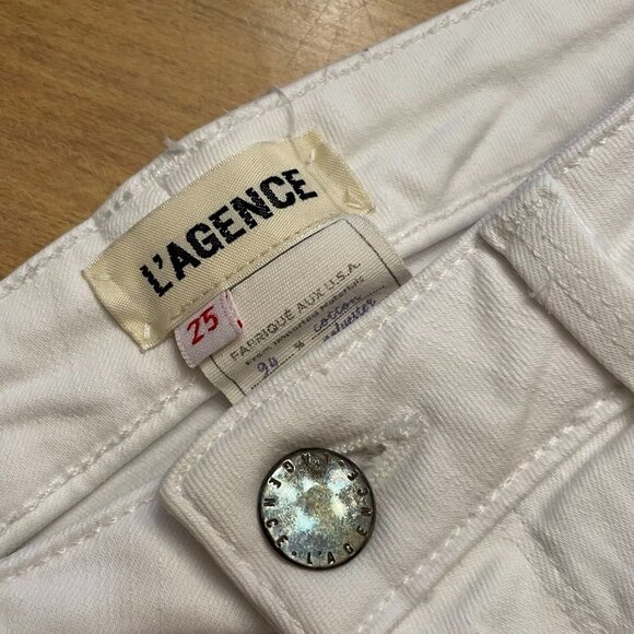 L'AGENCE Margot High Rise Skinny Jean Size 25 White ankle-length 5 pkt - Picture 4 of 10
